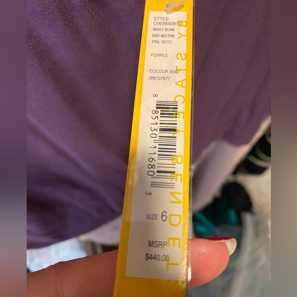 Alice + Olivia Purple Leather Panel Dress - Picture 5 of 5